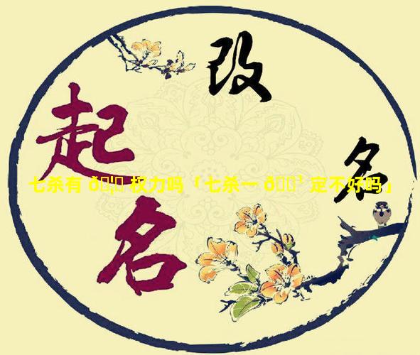 七杀有 🦋 权力吗「七杀一 🌹 定不好吗」